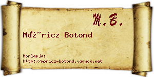 Móricz Botond névjegykártya